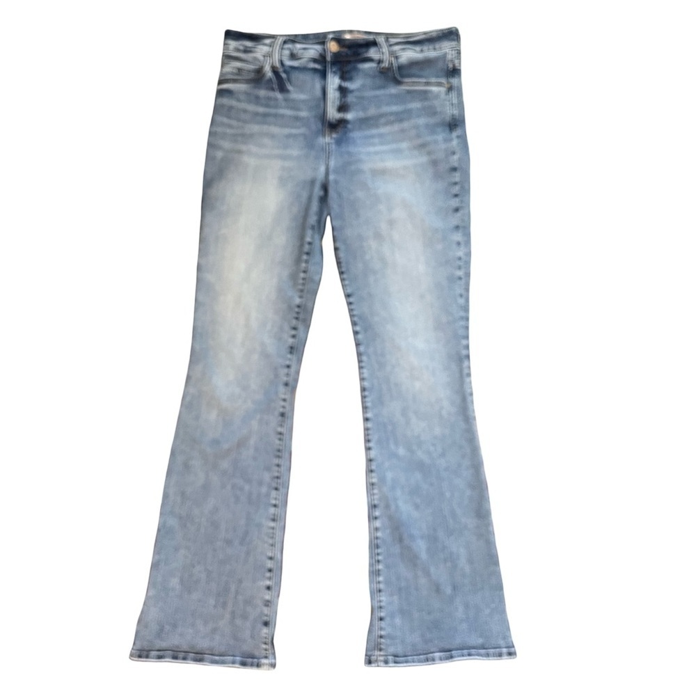 Kut from the Kloth Natalie Fab Ab Boot Cut Flare Leg Blue Denim Jeans Size 12 - Picture 3 of 15